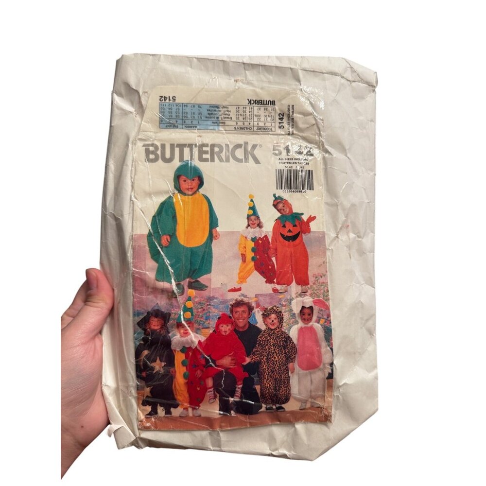 Vintage Butterick 5142 Children's Pumpkin & Animal Costumes Pattern  Sizes 1-6